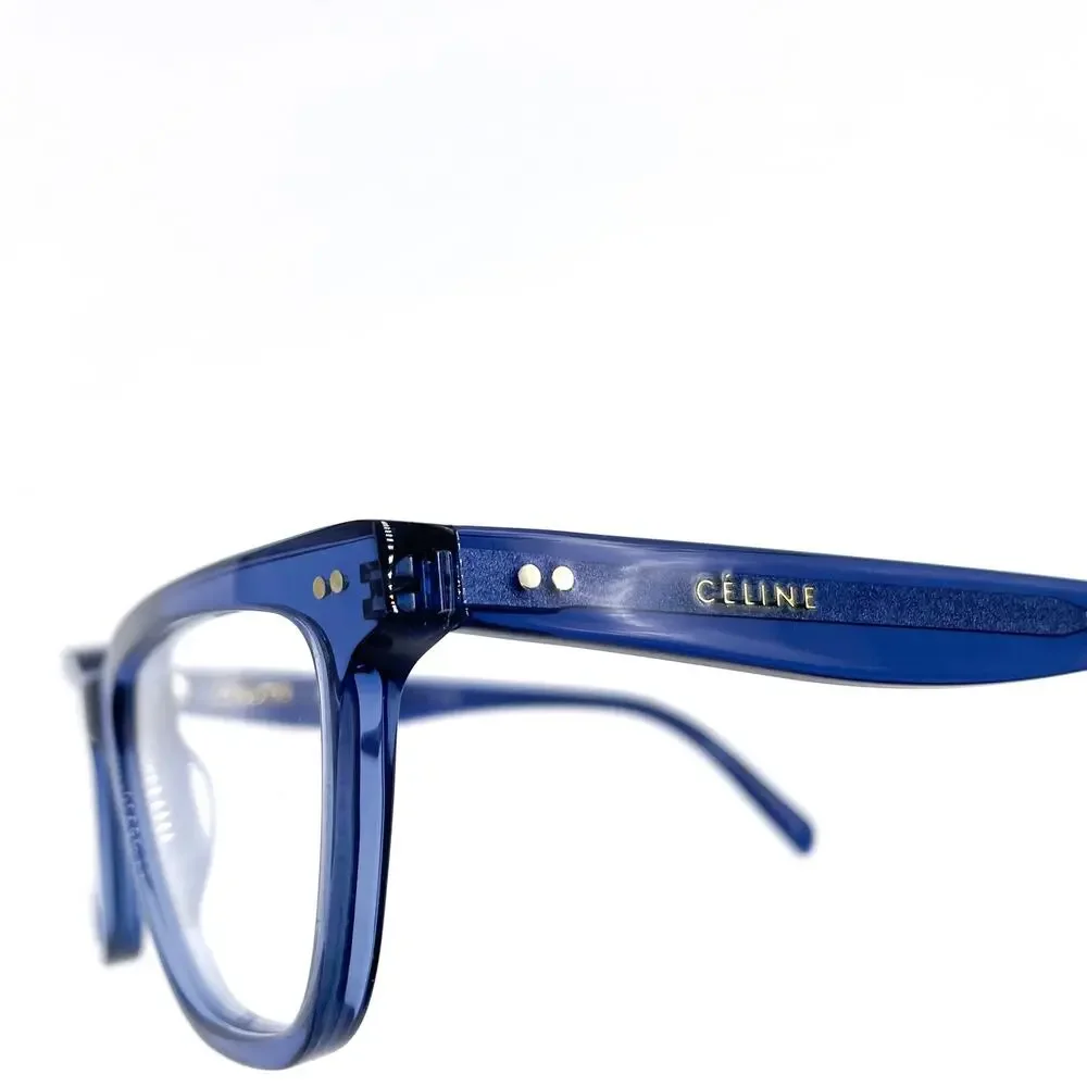 Celine Eyeglasses Blue Crystal Frames‎ Full Rim Square Optical CL50009I